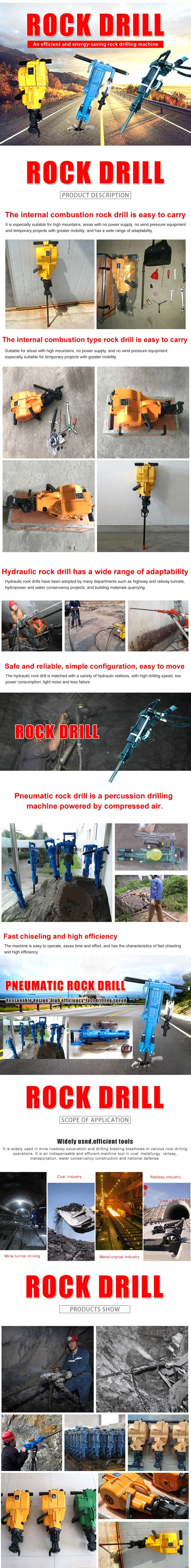 Yn27c Mine Tunnel Hand Held Portable Internal Combustion Gasoline Rock Drill Petrol Jack Hammer Air Leg Rock Drill