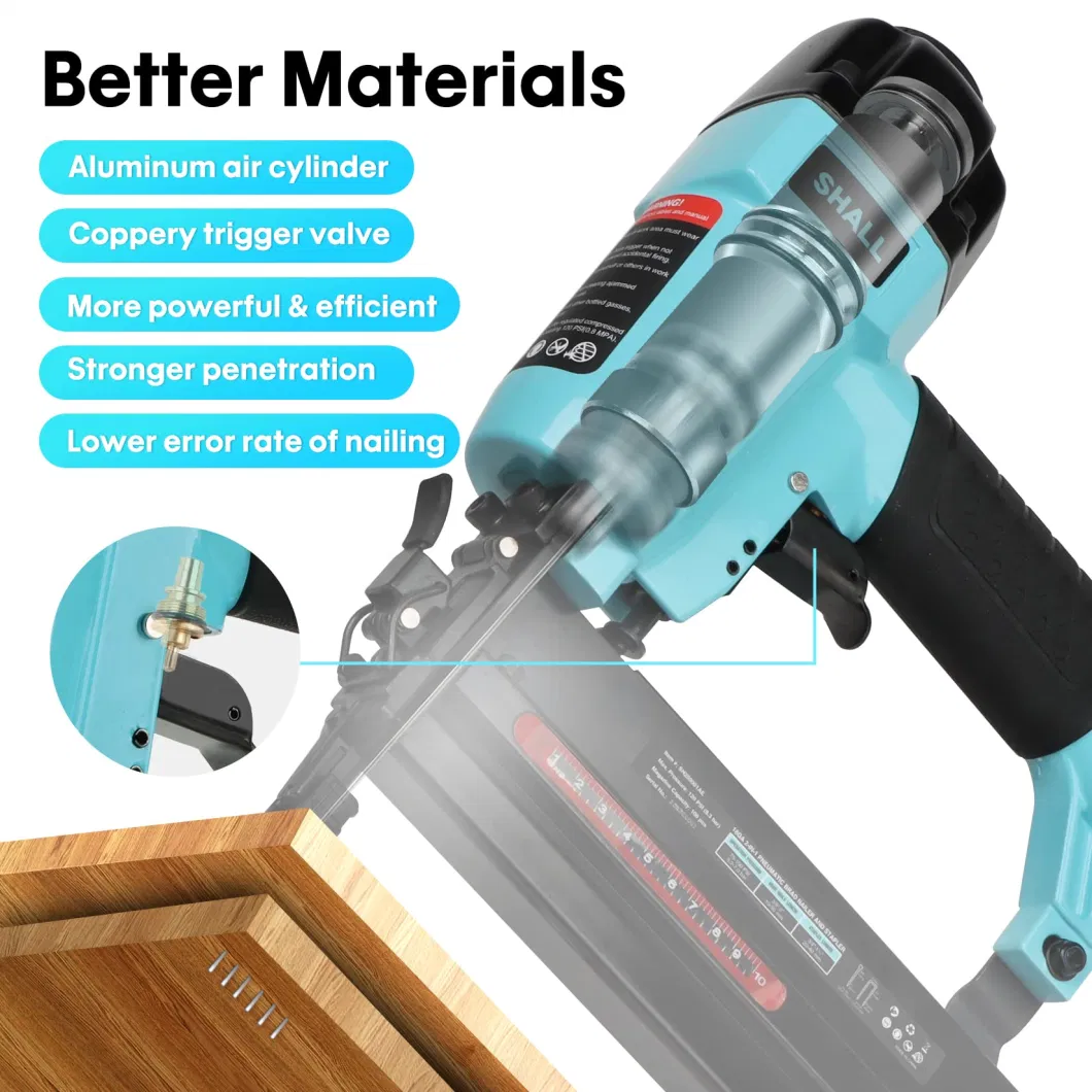 Shall 18 Gauge 9025 Pneumatic Nailers Accepts: 13/32&quot; to 1&quot; Inch Nails Load 100 Pieces Nails Magazine Air Nail Gun for Wood